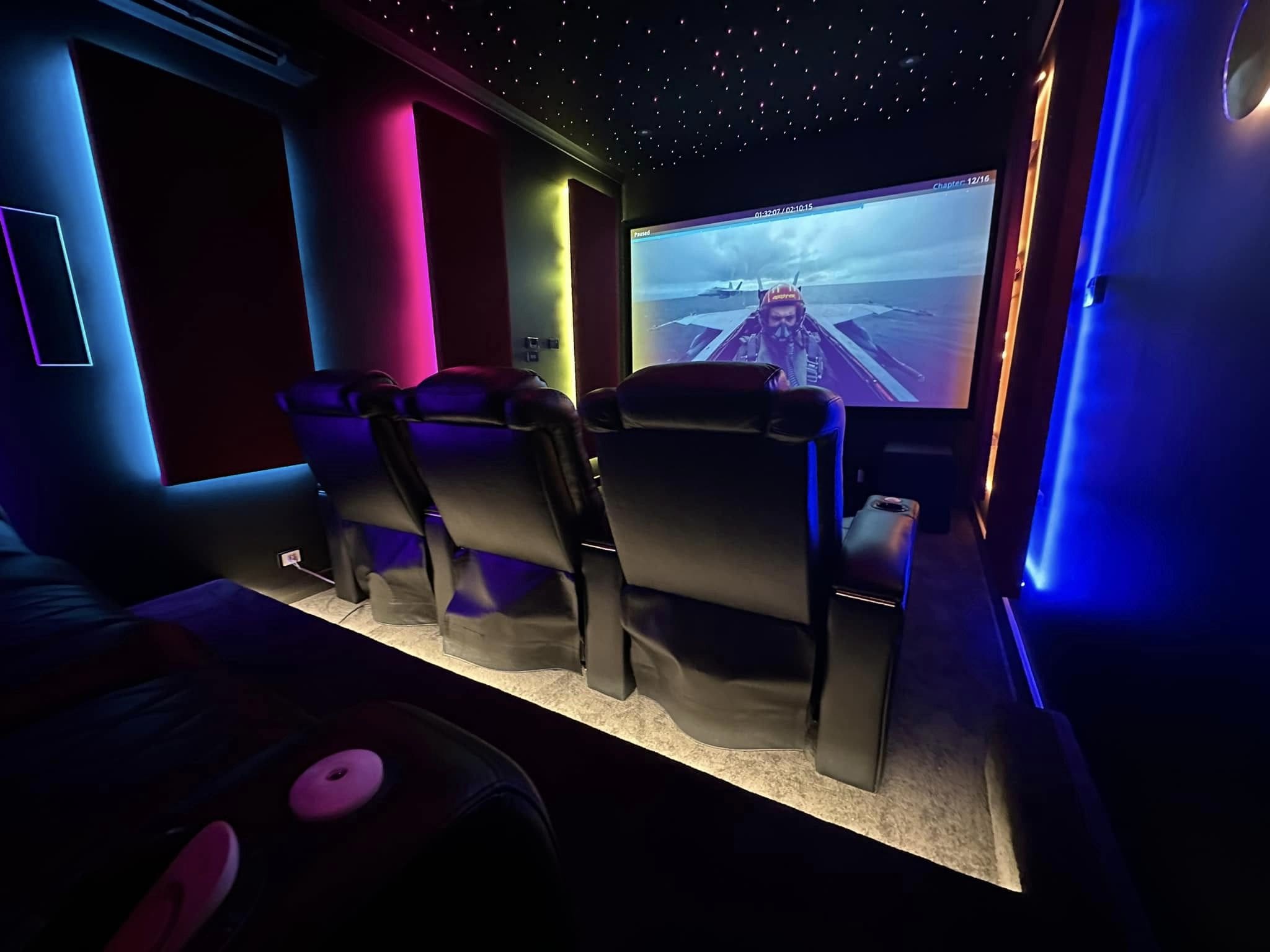 Garage Transformation to Cinema Room