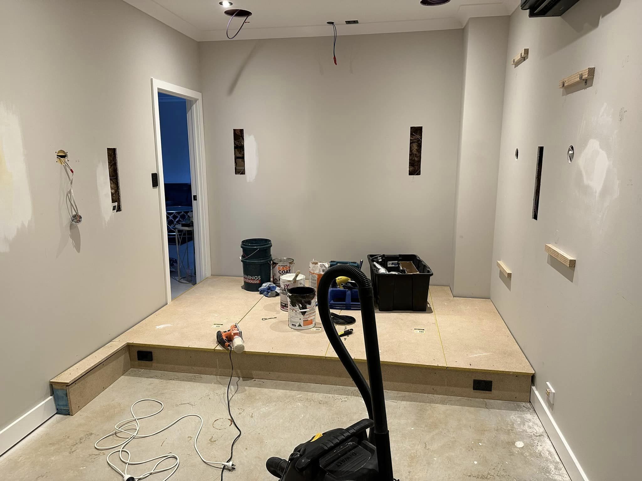 Garage Transformation to Cinema Room